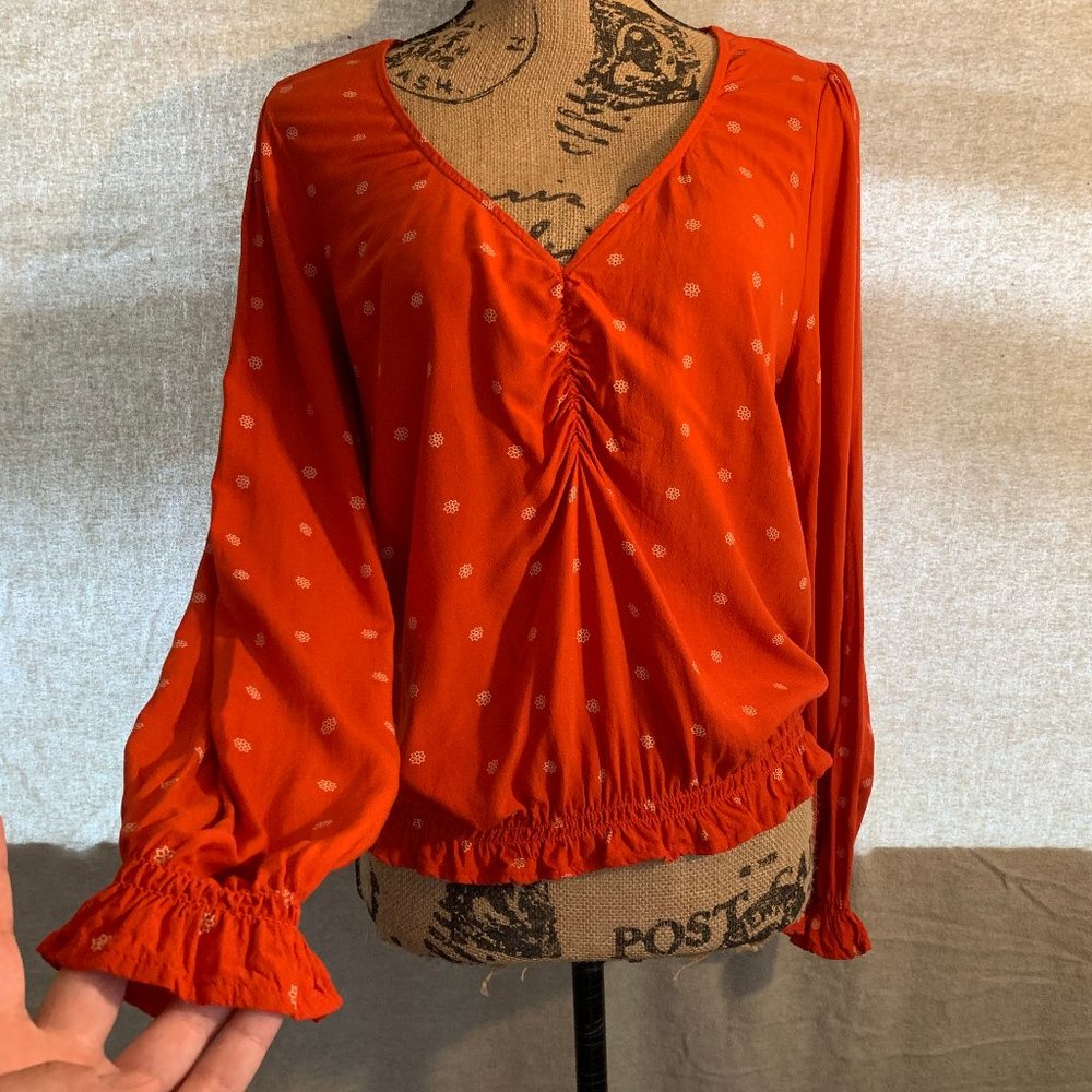 American Eagle Long Sleeve Printed Blouse